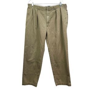 Polo By Ralph Lauren Mens Andrew Pants Pleated Chino Slash Pockets Khaki Sz W38*